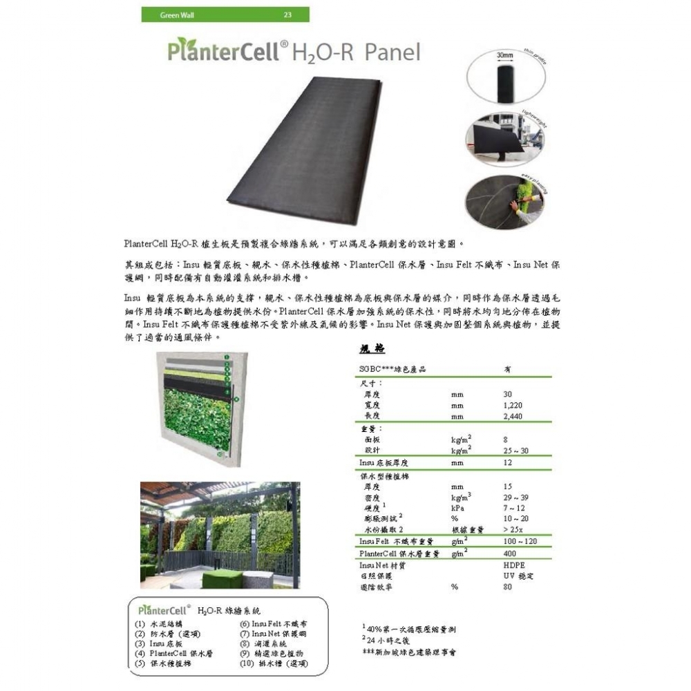 [PlanterCell H2O綠牆系統] 植生牆板 保水性強 綠化 園藝 新加坡進口