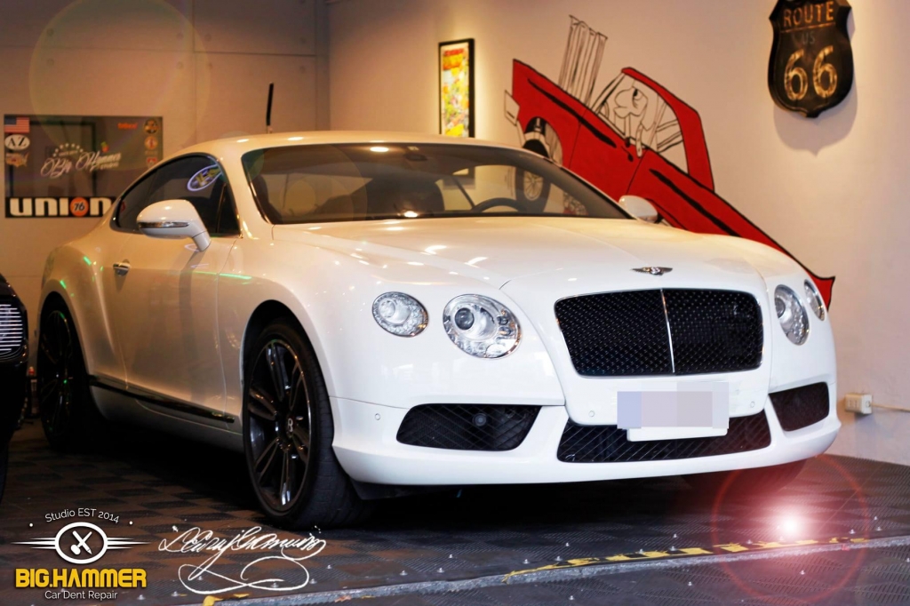 Bentley Continental GT 後尾門鋁合金深角凹痕修復