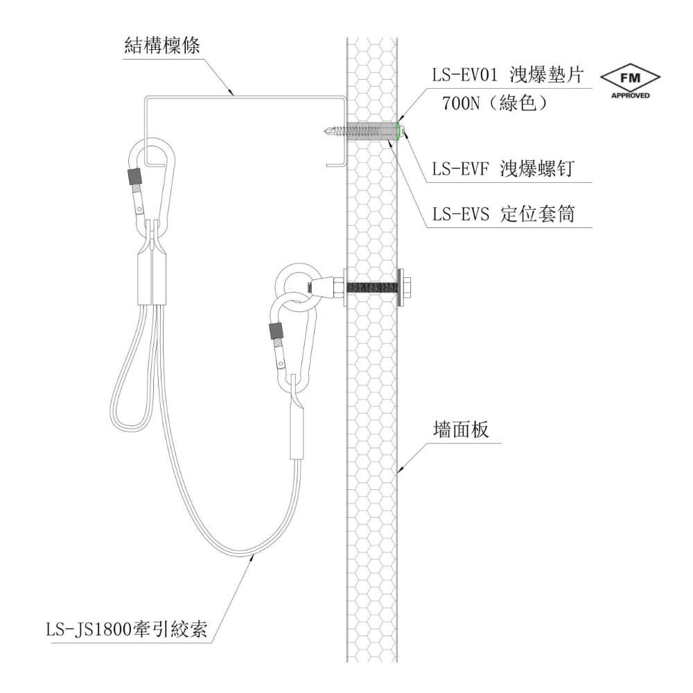 洩爆扣件及牽引絞索