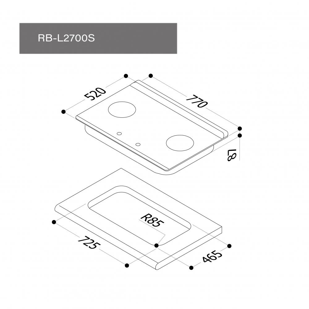 林內 檯面式彩焱不銹鋼雙口爐 RB-L2700S