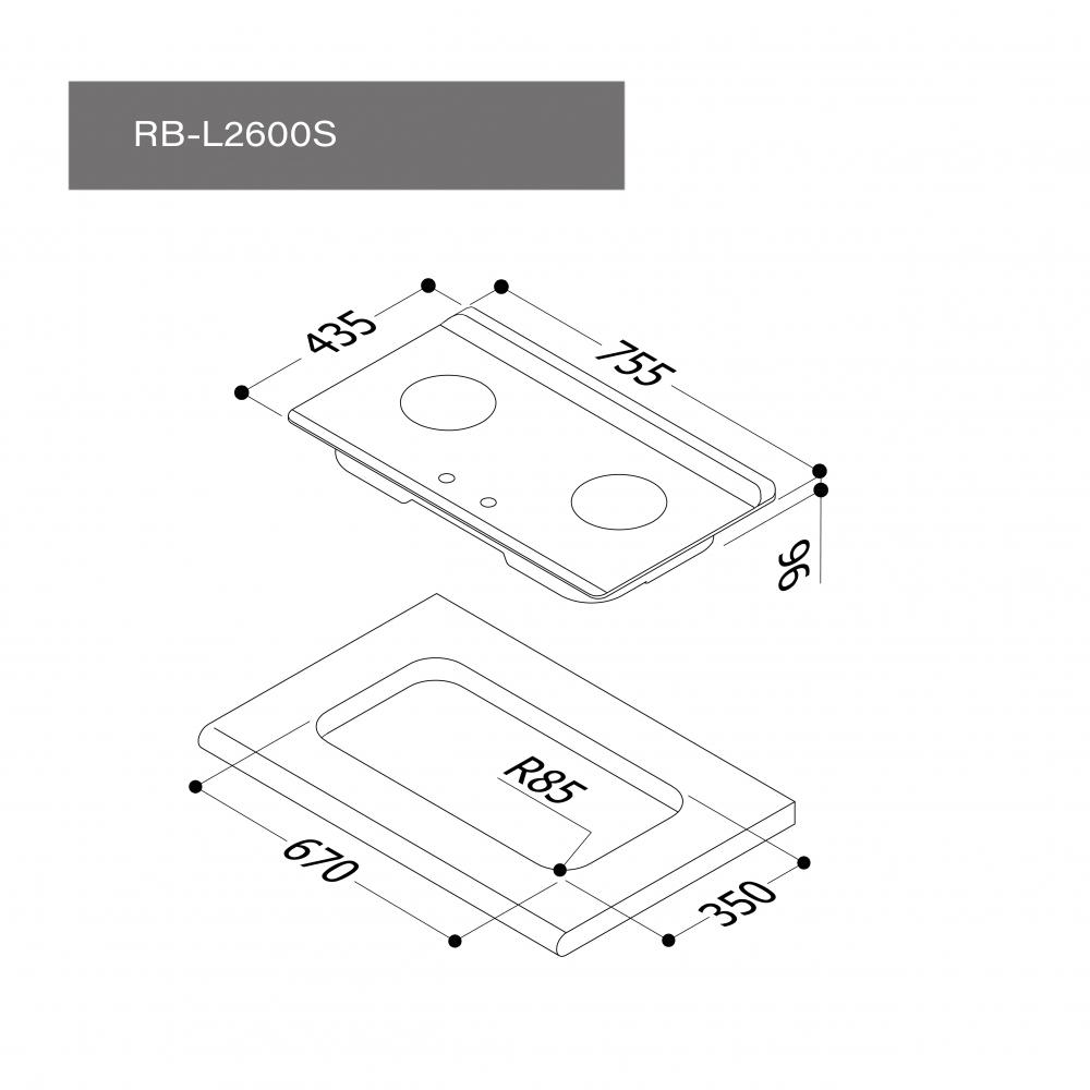 林內 檯面式彩焱不銹鋼雙口爐 RB-L2600S