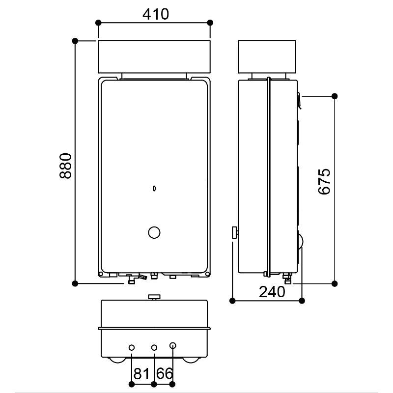 林內 RU-A1023RF-屋外型10L自然排氣熱水器