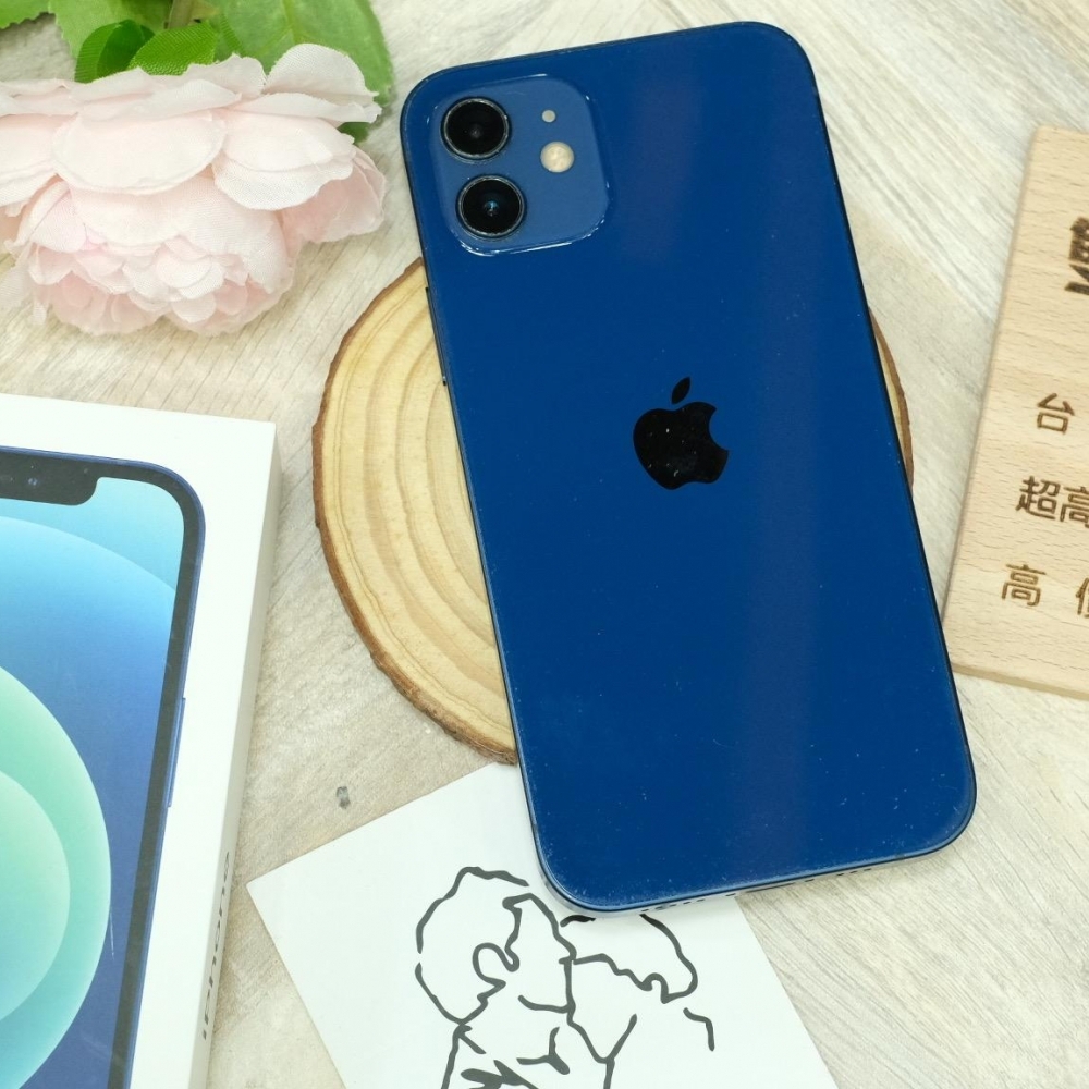 IPhone 12 64G藍色  電池100% 有小傷 有盒裝有配件