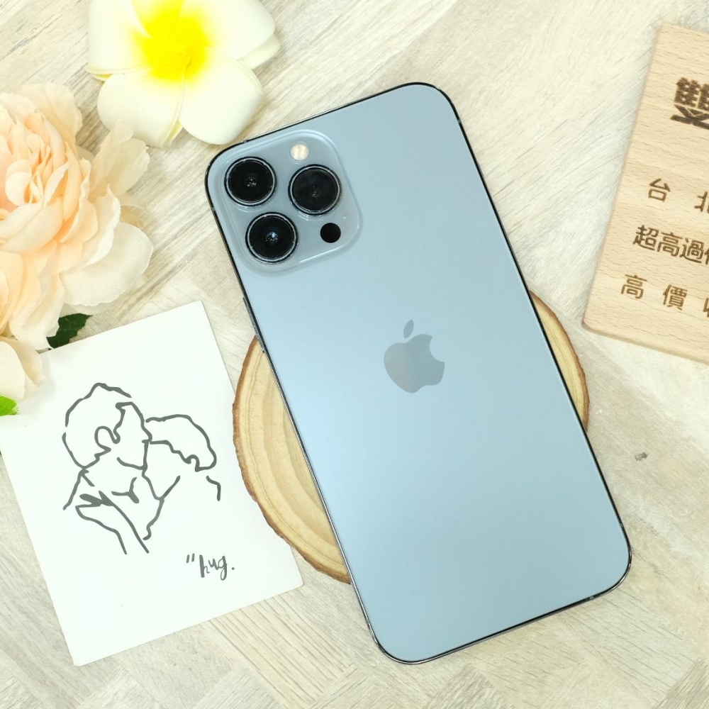 IPhone 13 Pro Max 128 藍色 電池87% 已貼滿版保護貼 有盒裝有配件 