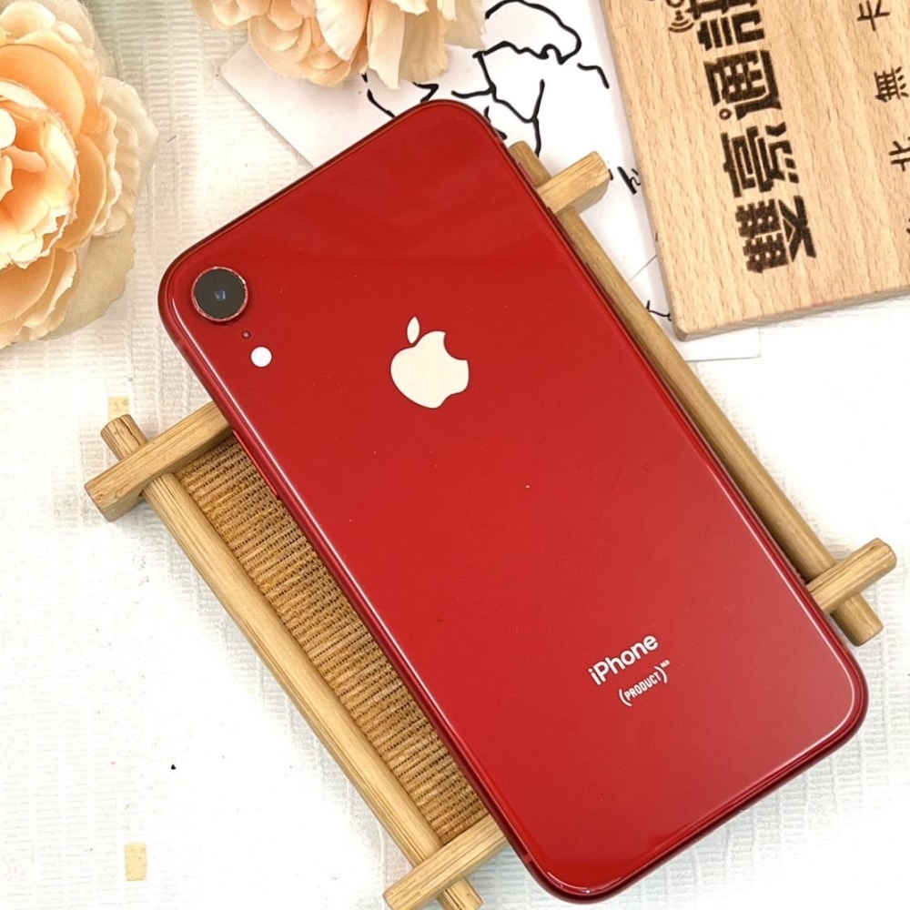 iPhone XR 128G 紅 電池85% 無盒裝 有配件