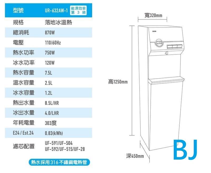 賀眾牌 智能型直立式 RO+磁 化冰溫熱飲水機